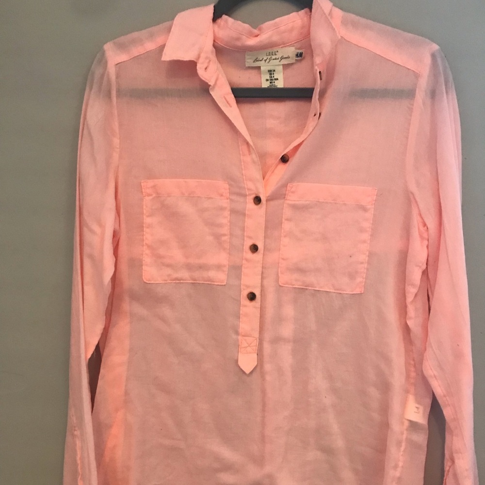 Neon popover blouse